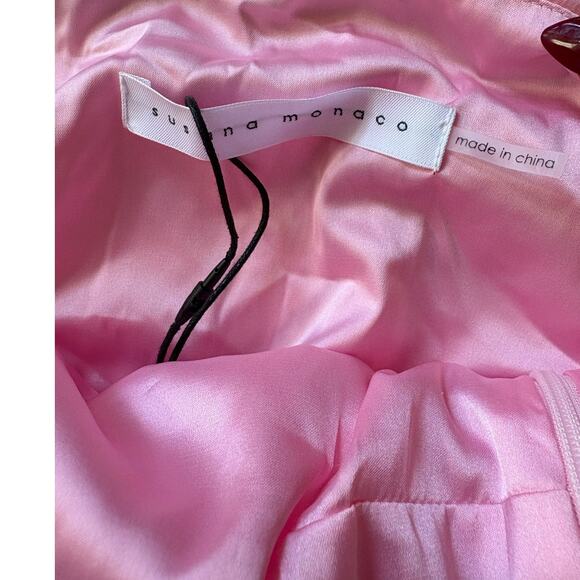 Susana Monaco pink midi sequin dress vegas strapless large - Picture 9 of 10